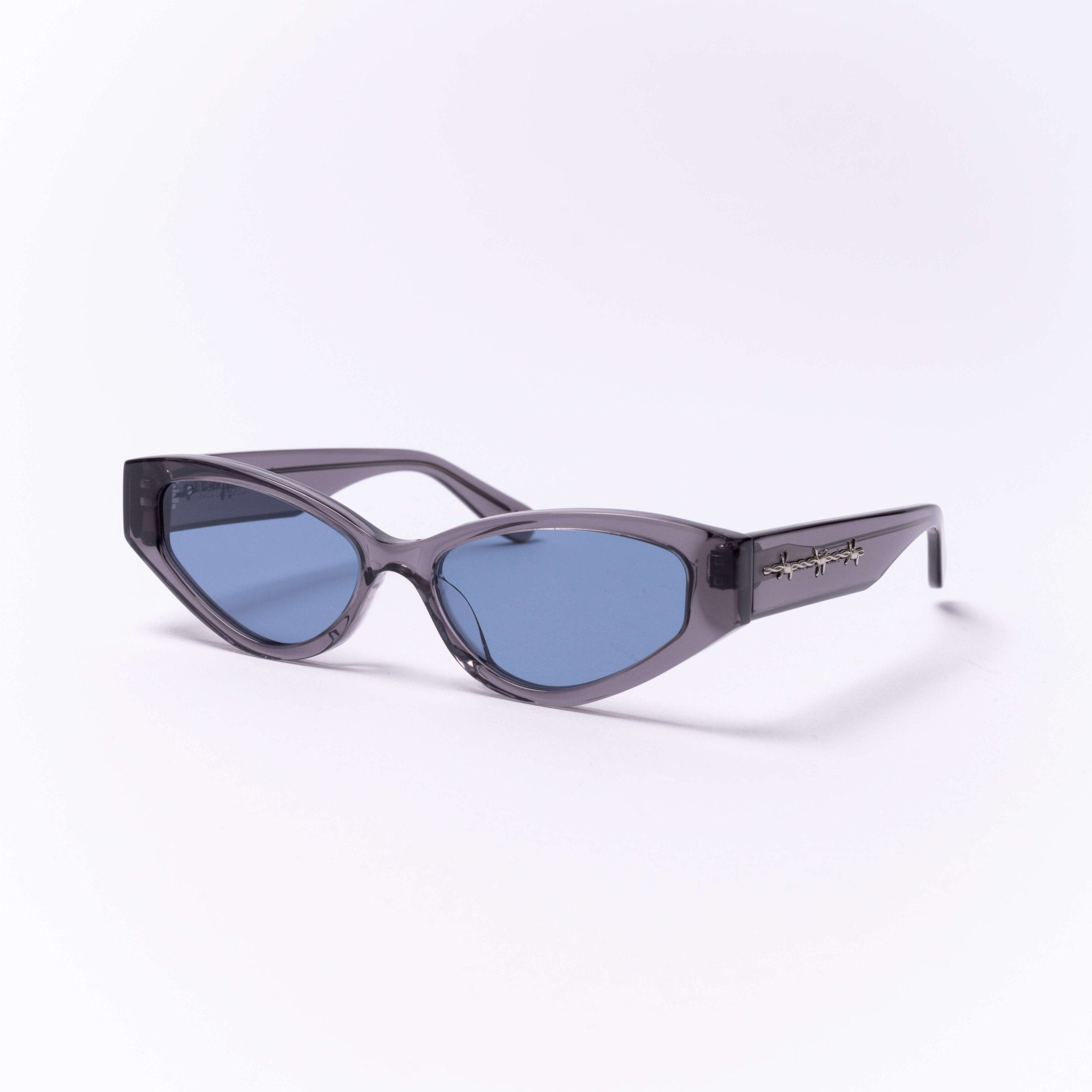 THORNE - Translucent Smoke Frames / Sea Blue Lens / Silver HardwareŁEOIDE